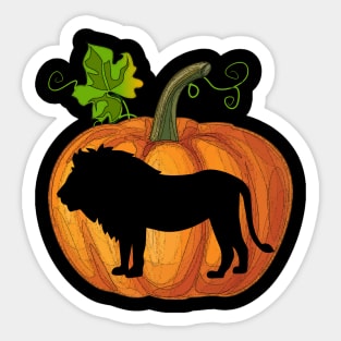 Lion in pumpkin Sticker